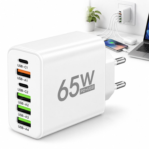65w fach schnell - 6-fach, ladegerät
