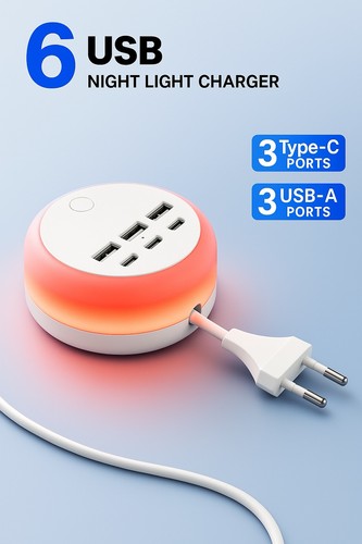 Usb ladegerät fach mit - ladegerät, 6-fach